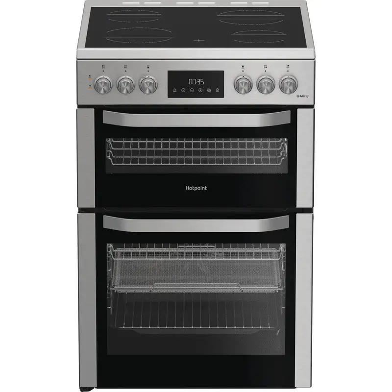 Hotpoint Hde6Vdcax 60Cm Electric Double Oven Cooker – Air Fry Function, Stainless Steel 1