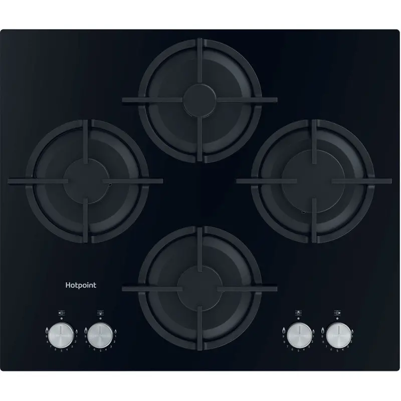 Hotpoint Hgs61Sbk 60Cm Black Freestanding Gas Hob 1