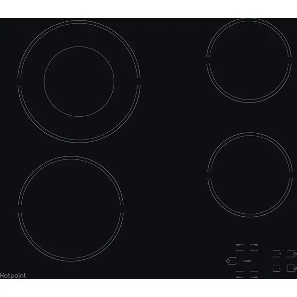 Hotpoint Hr612Ch Black Ceramic Hob – 60Cm Built-In, 4-Zone Design 1