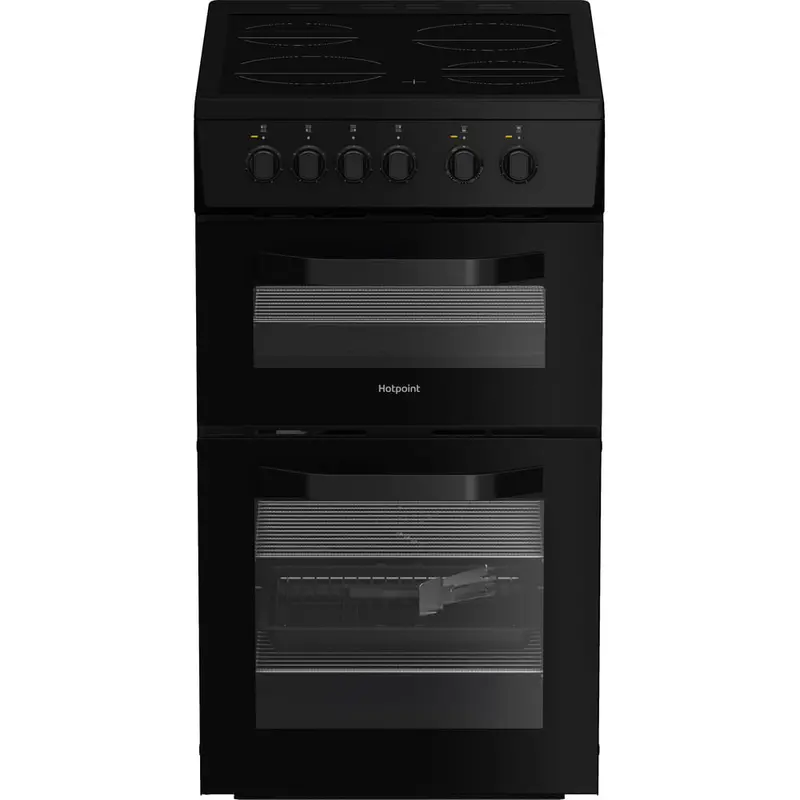 Hotpoint Hte5Vcb Freestanding Twin Cooker – Electric, Ceramic Hob, Gloss Black 1