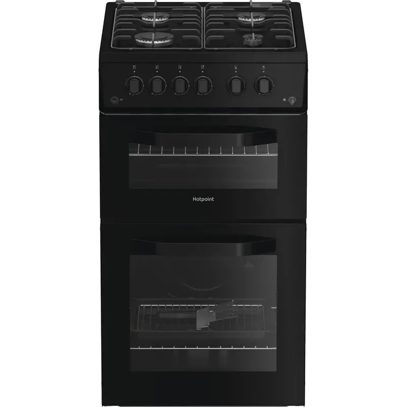 Hotpoint Htg5Gcb Freestanding Gas Twin Cooker – Separate Grill, Gloss Black 1
