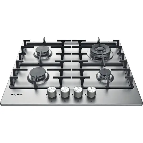 Hotpoint Pph60Gdfixuk Gas Hob – 60Cm Silver Stainless Steel, Flame Safety Device 1