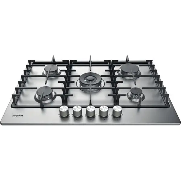 Hotpoint Pph75Gdfixuk Silver Gas Hob With Dual-Flame Burners 1
