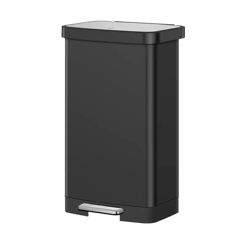 Hudson 75L (20 Gal) Step-Operated Trash Can With Integrated Bag Storage – Matte Black 1