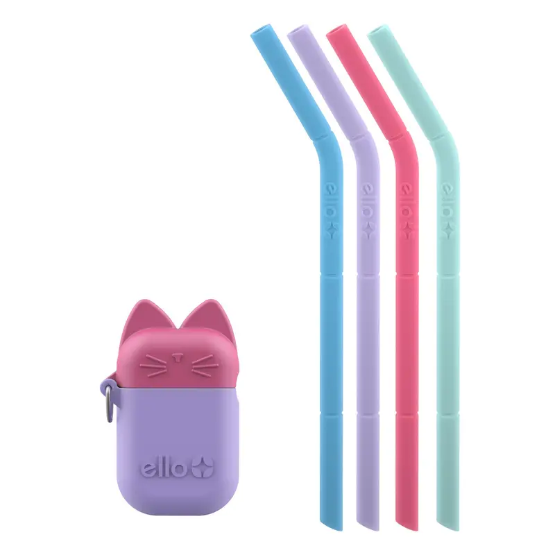 Kids’ Collapsible Silicone Straw Kit With Carry Case 1