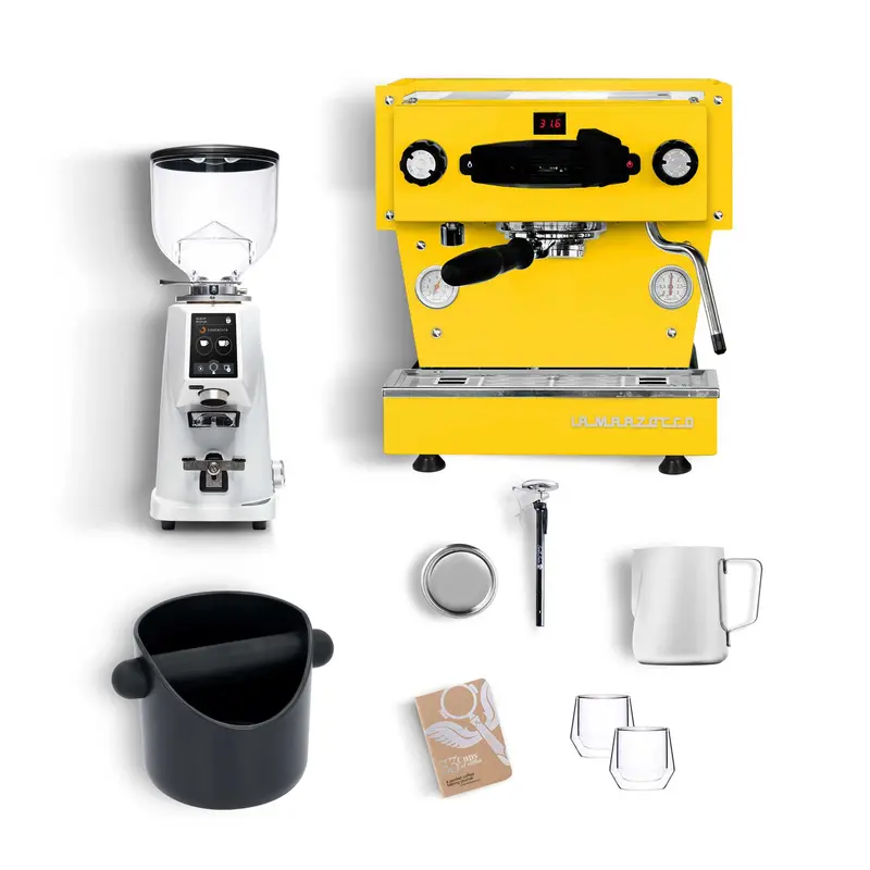 La Marzocco Linea Mini X F4 Home Espresso Kit – Yellow Cabinet & White Trim 1