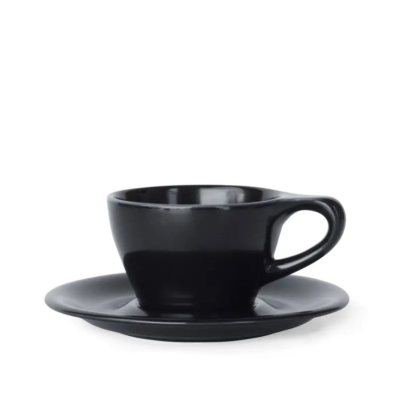 Lino Double Cappuccino Set – 6Oz Black Cup & Saucer (177Ml) 1