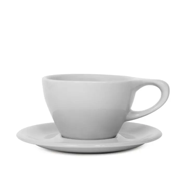 Lino Large Latte Set – 12Oz Gray Cup & Saucer (355Ml) 1