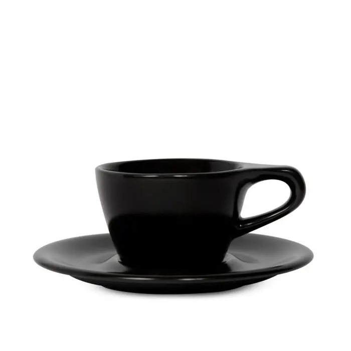 Lino Single Cappuccino Set – 5Oz Black Cup & Saucer (148Ml) 1