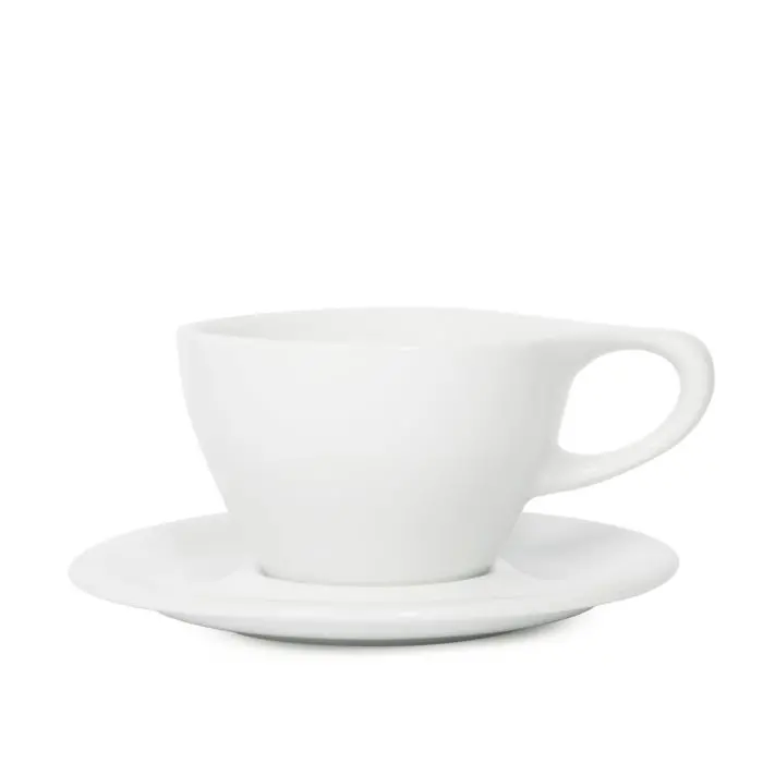 Lino Small Latte Set – 8Oz White Cup & Saucer (237Ml) 1