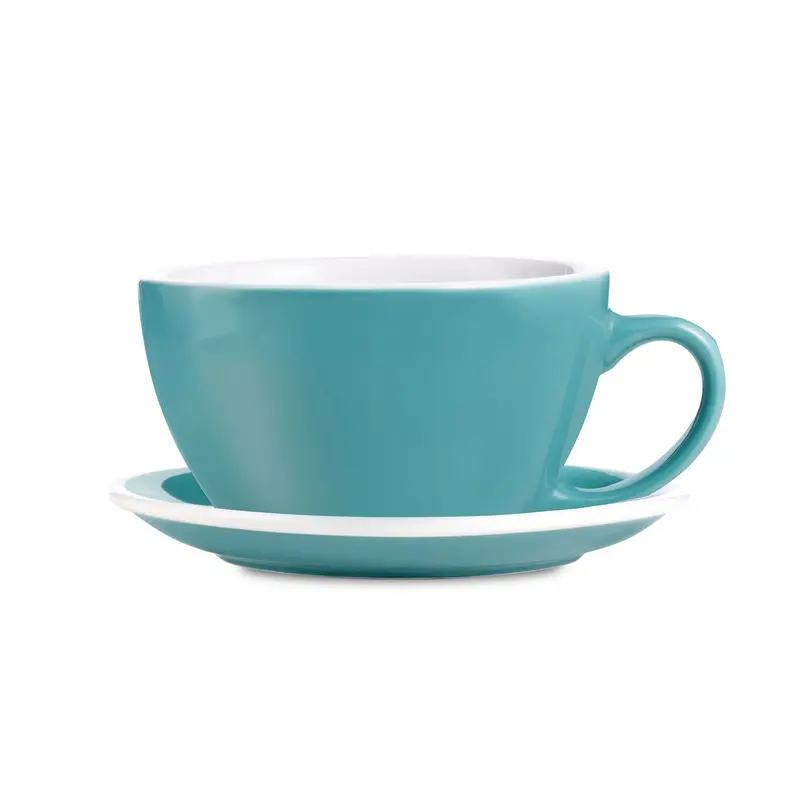 Loveramics Egg-Shaped Cappuccino Cup And Saucer In Coastal Teal – 6.7 Oz (200 Ml) 1