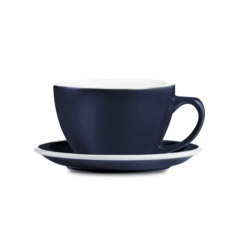 Loveramics Egg-Shaped Cappuccino Cup And Saucer In Denim Blue – 6.7 Oz (200 Ml) 1