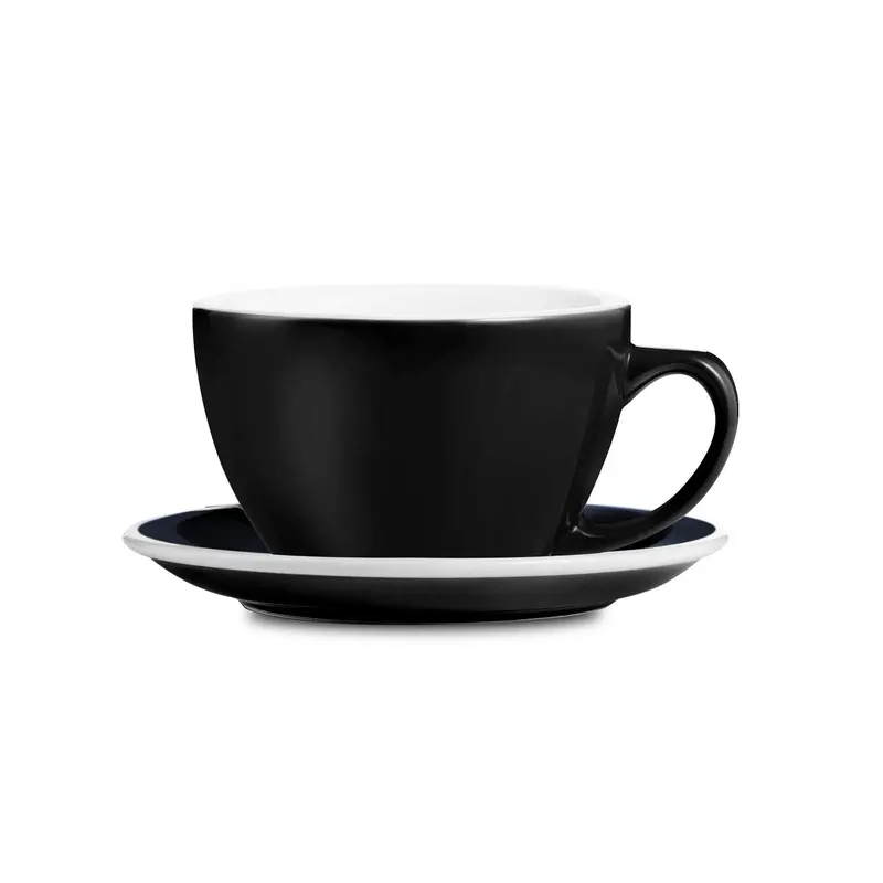 Loveramics Egg-Shaped Cappuccino Cup And Saucer In Sleek Black – 6.7 Oz (200 Ml) 1
