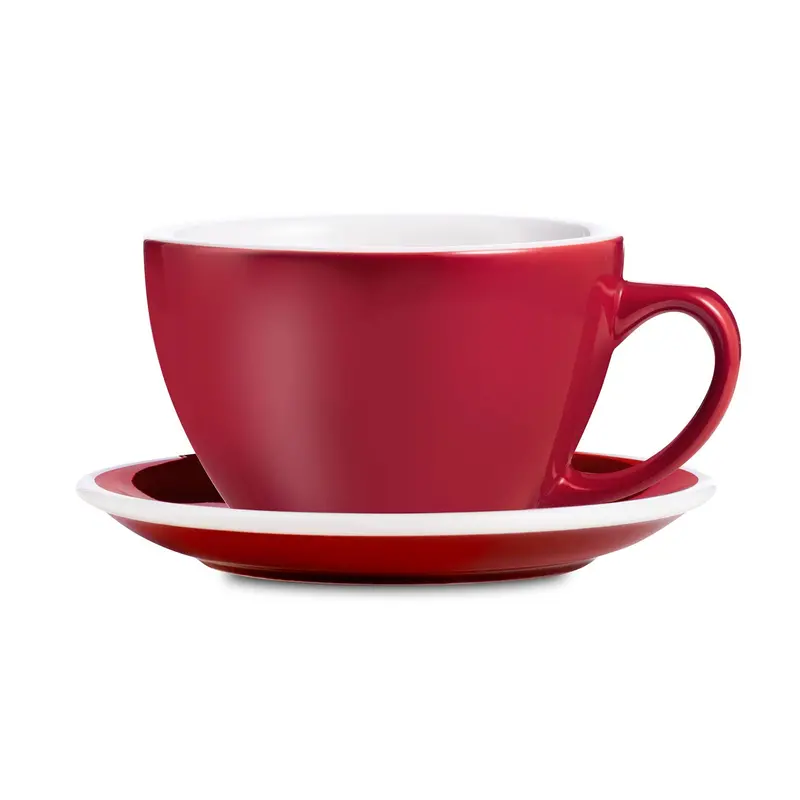 Loveramics Egg-Shaped Latte Cup And Saucer In Bold Red – 10 Oz (300 Ml) 1