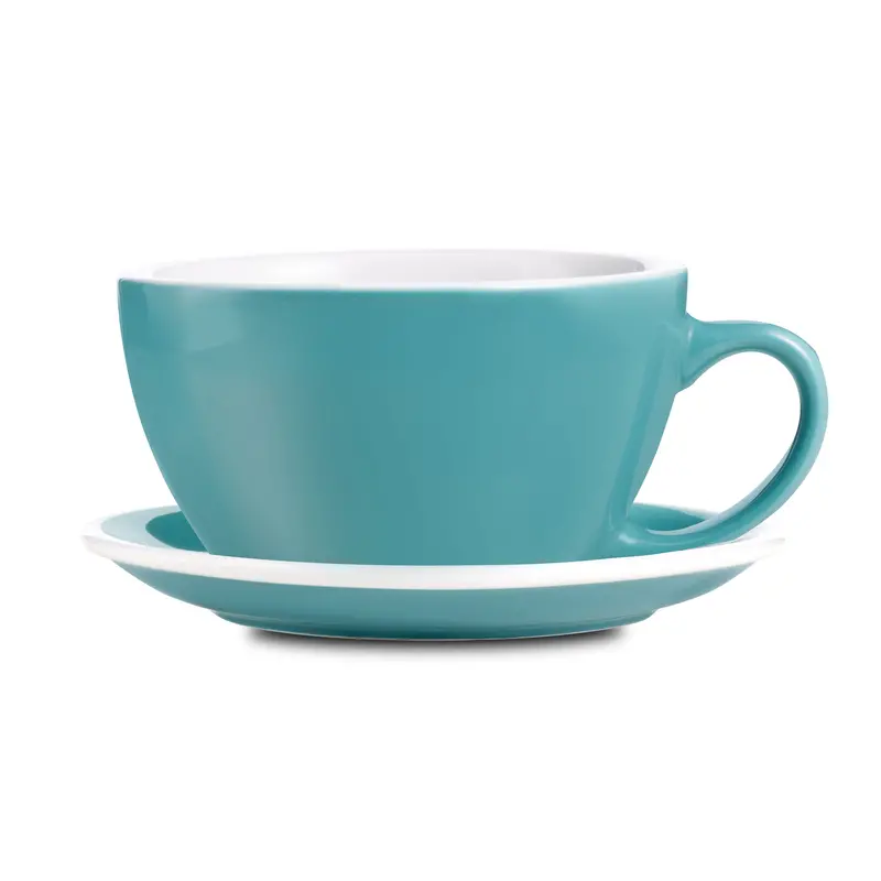 Loveramics Egg-Shaped Latte Cup And Saucer In Coastal Teal – 10 Oz (300 Ml) 1
