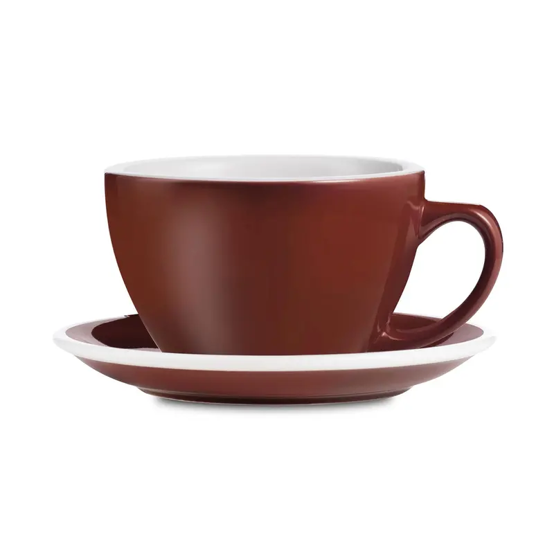Loveramics Egg-Shaped Latte Cup And Saucer In Earthy Brown – 10 Oz (300 Ml) 1