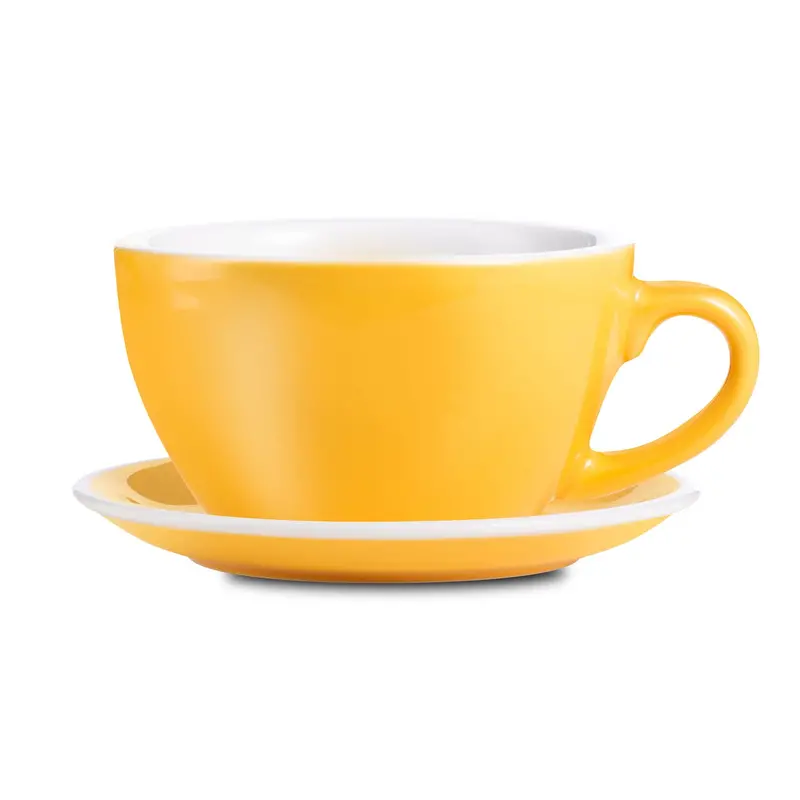 Loveramics Egg-Shaped Latte Cup And Saucer In Sunny Yellow – 10 Oz (300 Ml) 1