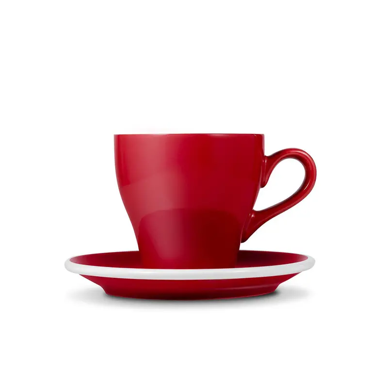 Loveramics Tulip-Designed Latte Cup And Saucer In Bold Red – 9.5 Oz (280 Ml) 1