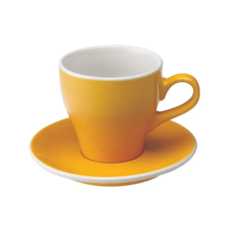 Loveramics Tulip-Style Latte Cup & Saucer Set – Yellow, 280 Ml 1
