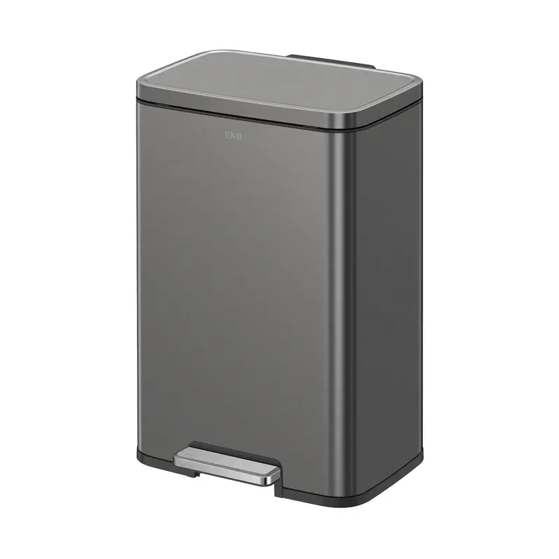Madison Gunmetal Steel 50L Step Trash Can Featuring Integrated Liner 1
