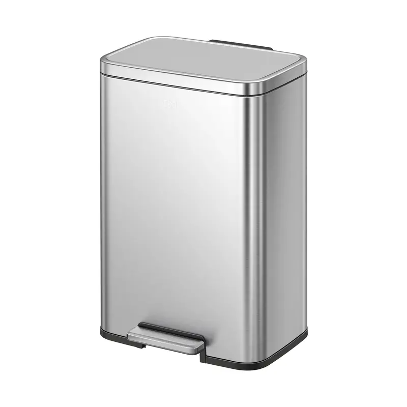Madison Step-Operated Waste Bin – 50L Stainless Steel With Secure Liner Fit 1