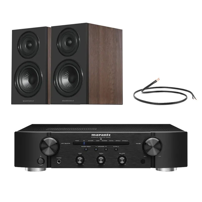 Marantz Pm6007 Hi-Fi Package – Integrated Amplifier + Wharfedale Diamond 12.1I Speakers (Black & Walnut) 1