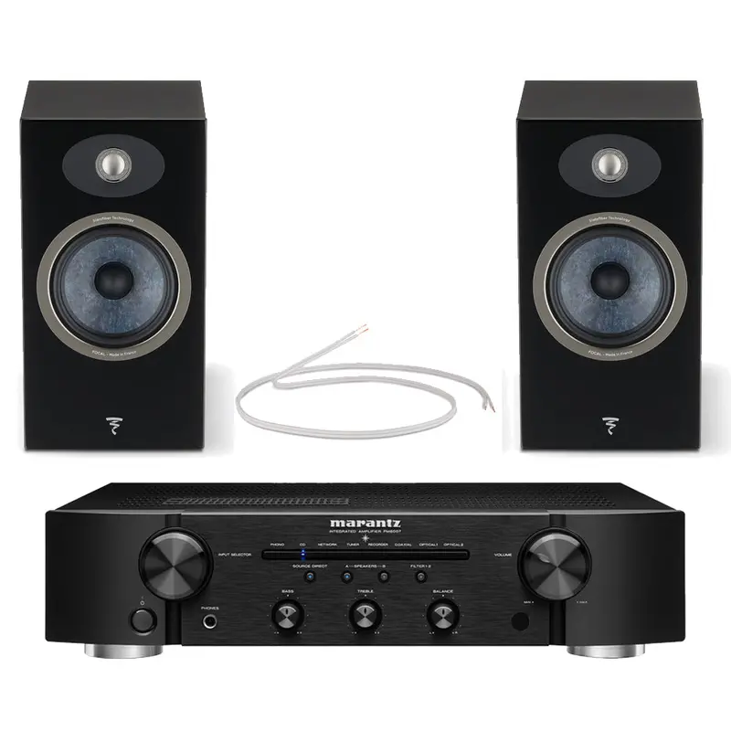 Marantz Pm6007 Integrated Amplifier + Focal Theva N1 Bookshelf Speakers – Black Hi-Fi Combo 1
