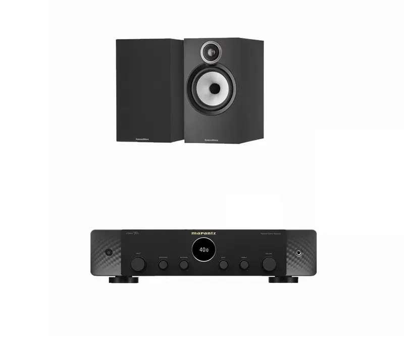 Marantz Stereo 70S Black Network Stereo Receiver Paired With Bowers & Wilkins 607 S3 Speakers 1