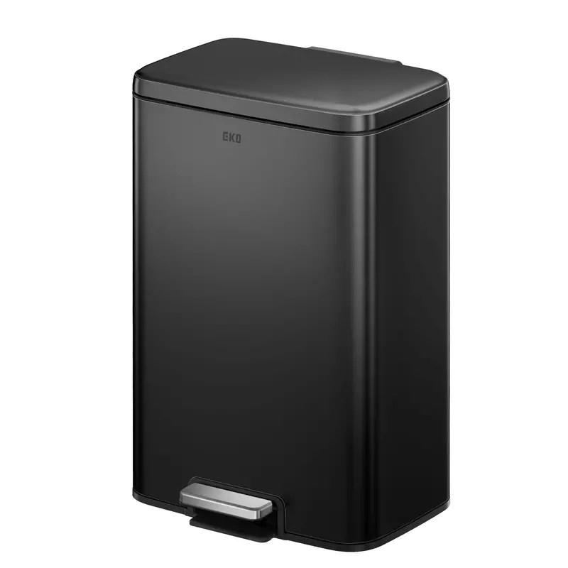 Maxwell 50L Matte Black Foot-Pedal Trash Can With Step Activation 1
