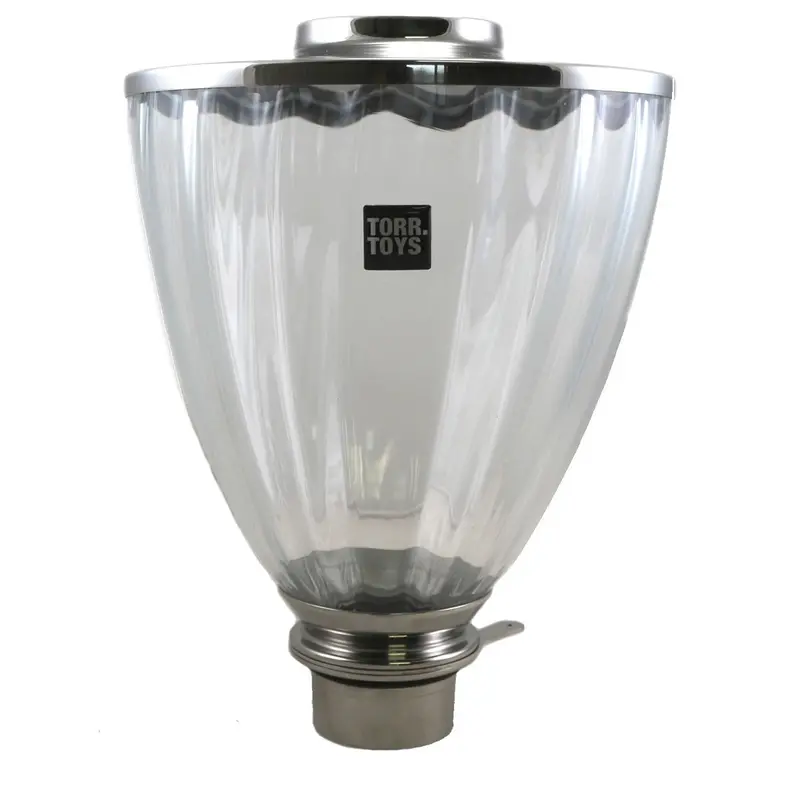 Mazzer S1-Style Glass Hopper – 1300G Capacity With Glossy Inox Adapter & Crystal-Clarity Optics 1