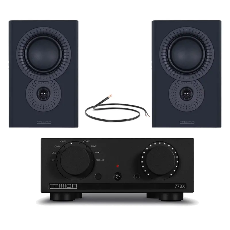 Mission 778X Amplifier With Lx-2 Mkii Bookshelf Speakers – Black Finish 1