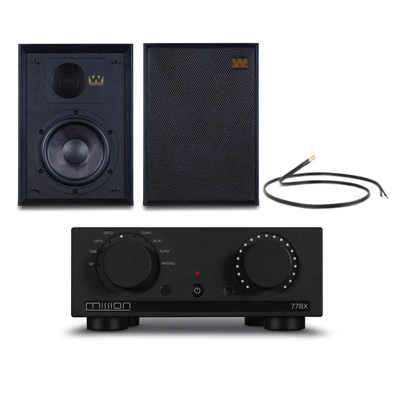 Mission 778X Integrated Amplifier & Wharfedale Denton 85 Bookshelf Speakers Hi-Fi Bundle – Black 1