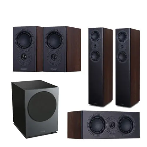 Mission Lx Mkii 5.1 Home Theater Speaker System – Walnut Cabinet With Matching Black Subwoofer 1