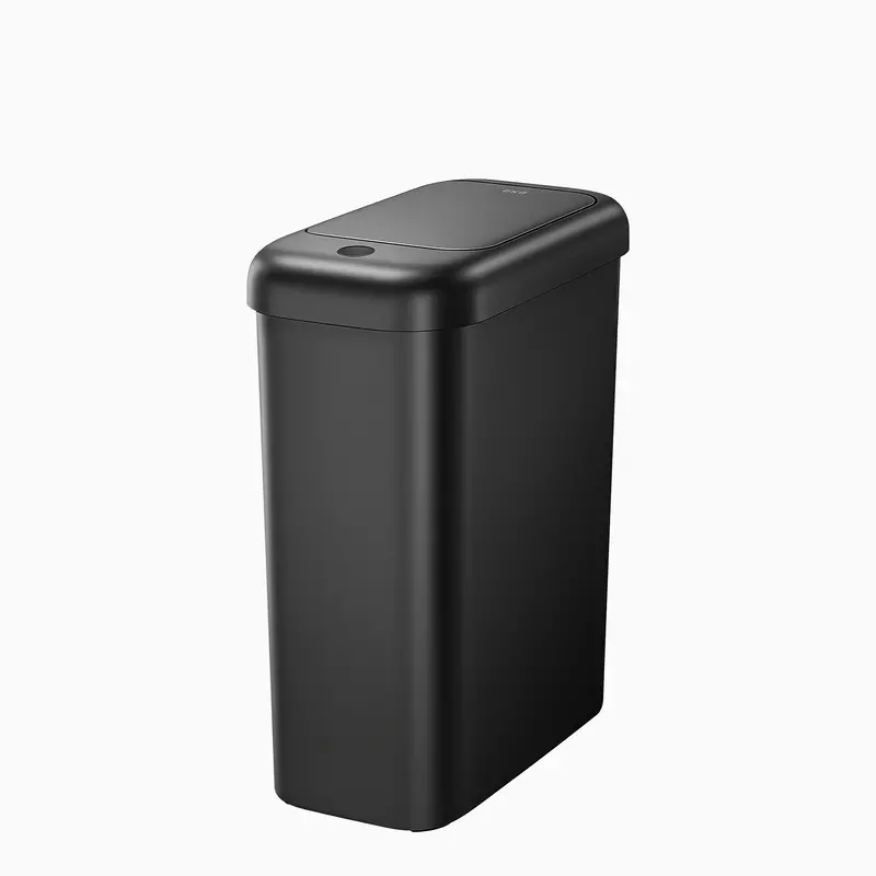 Morandi Slim 10-Liter (2.6-Gallon) Bathroom Trash Can – Matte Black 1