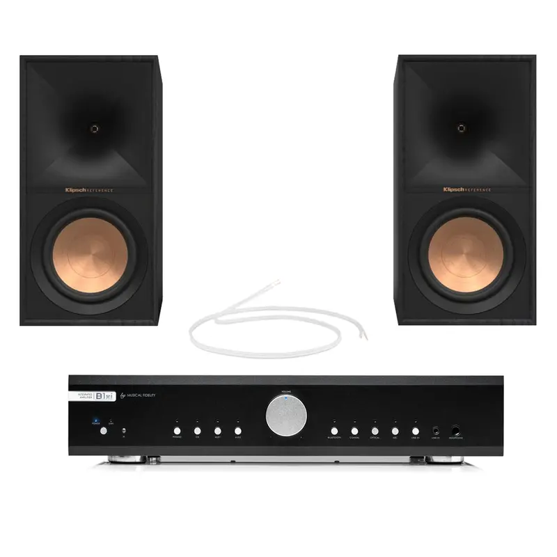 Musical Fidelity B1Xi + Klipsch R-60M Bookshelf Speakers – Black Hi-Fi Audio Package 1