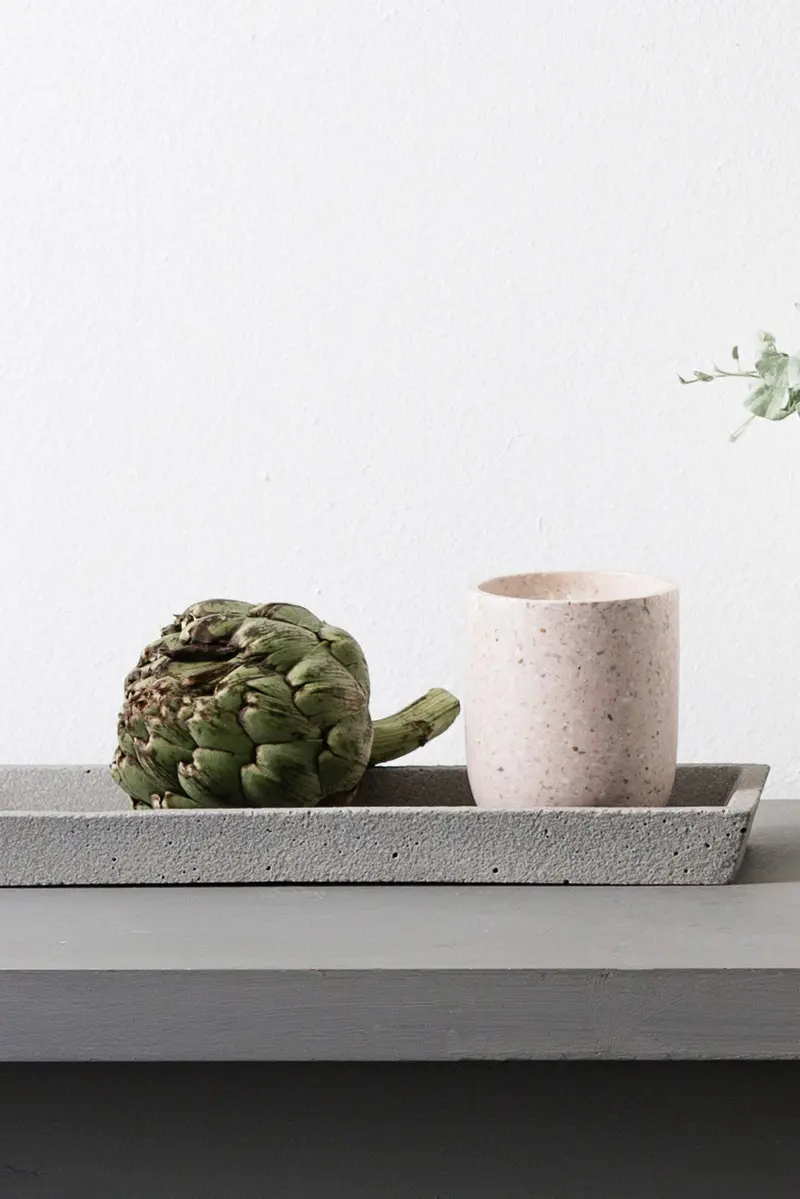 Natural Grey Concrete Rectangular Tray – Sleek Neutral Tableware 1