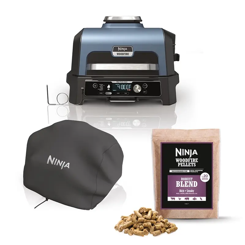 Ninja Og901Uk Woodfire Pro Connect Xl Electric Bbq Grill & Smoker – Includes Cover + Pellets Kit 1