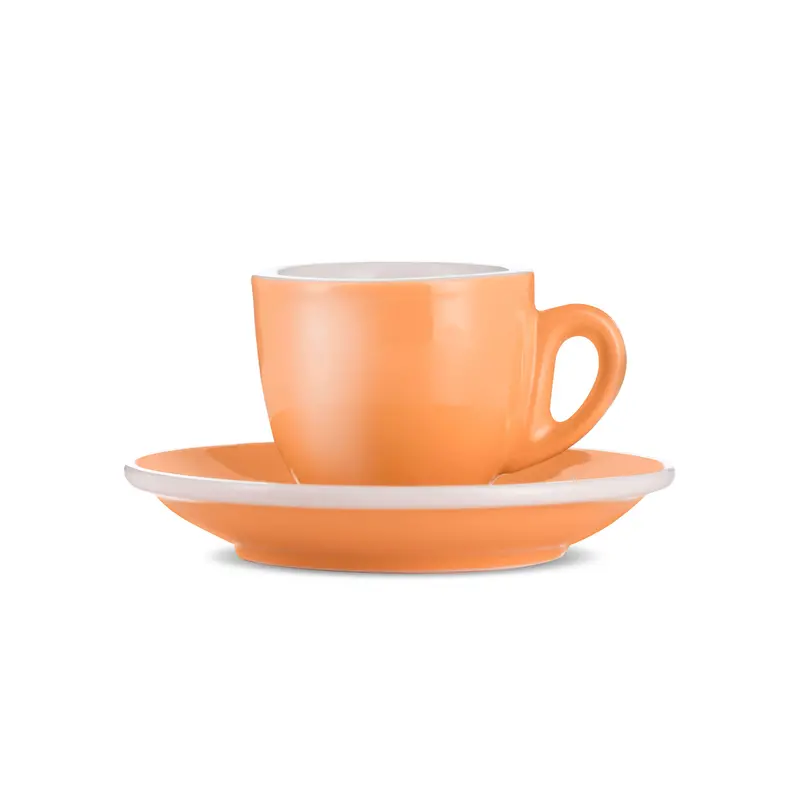 Orange Porcelain Espresso Cup And Saucer – 2 Oz (70 Ml) By Espresso Parts 1