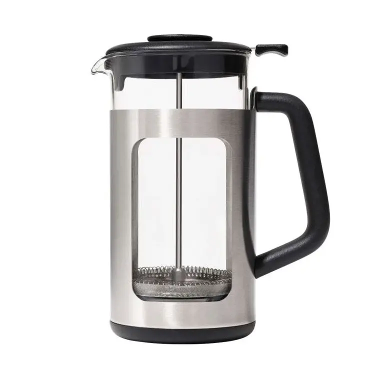 Oxo 8-Cup Stainless Steel French Press With Grounds Lifter 1