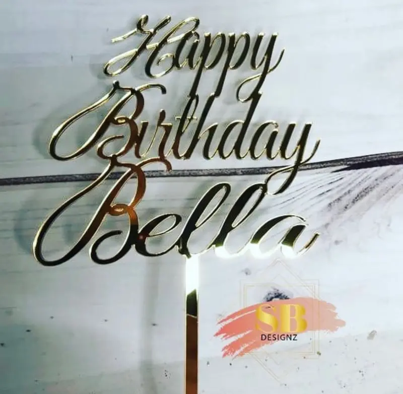 Personalized Happy Birthday Cake Topper – Name Customizable 1