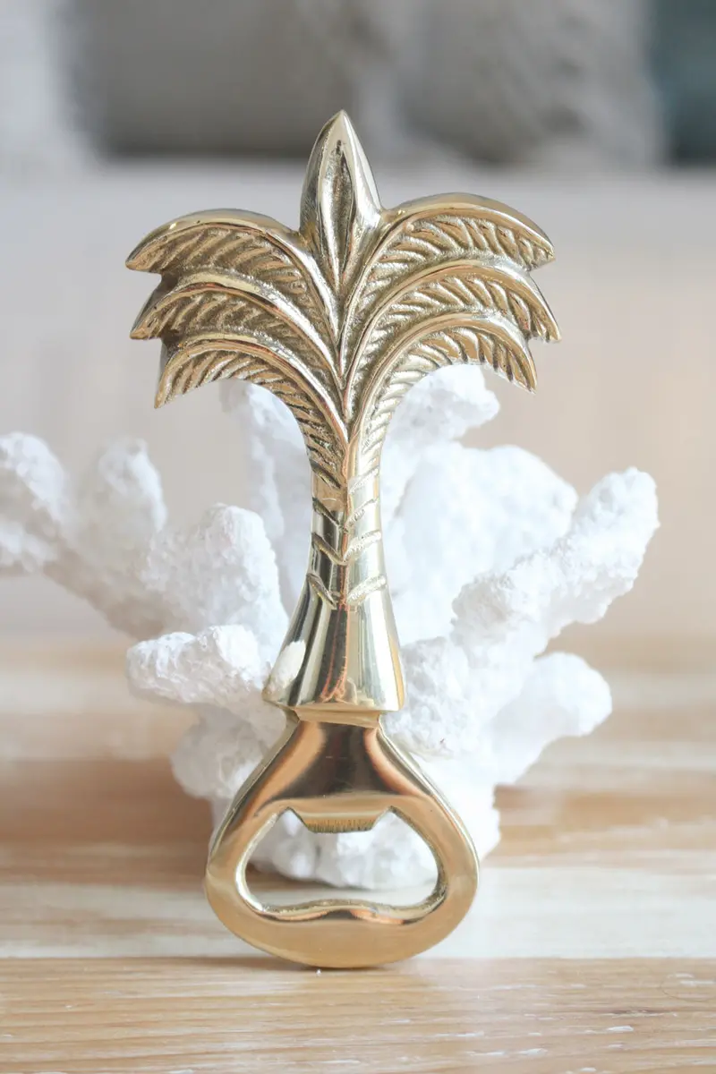 Polished Brass Royal Palm Bottle Opener 1