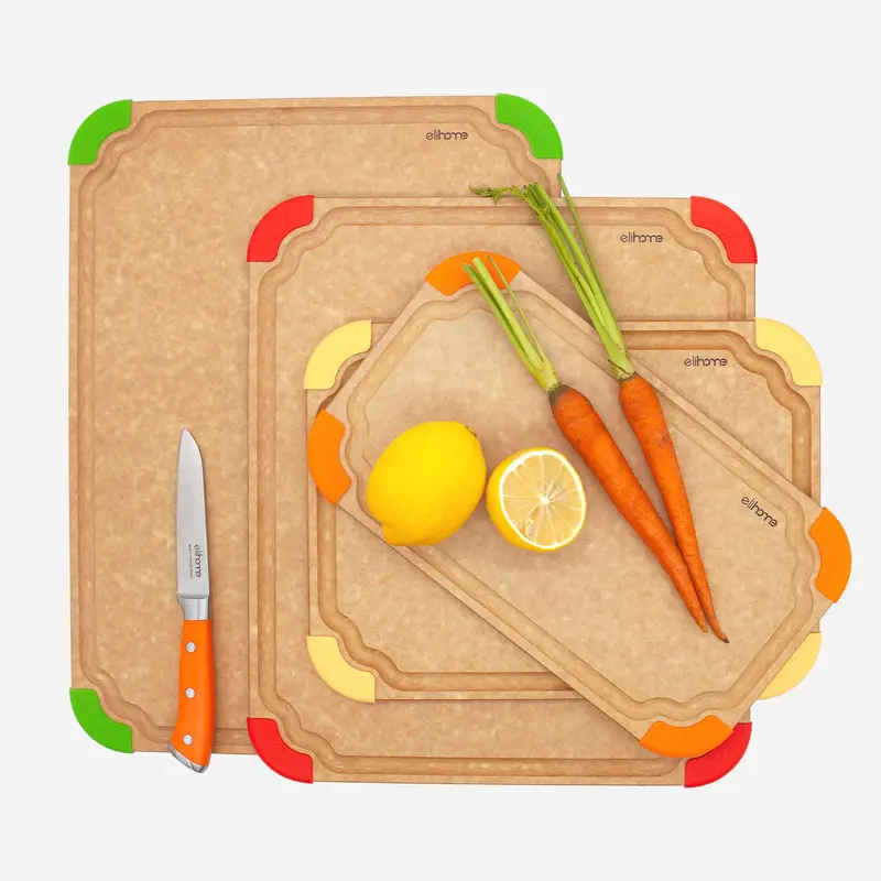 Premium 4-Piece Non-Slip Color-Coded Cutting Board Set (S/M/L/Xl) 1