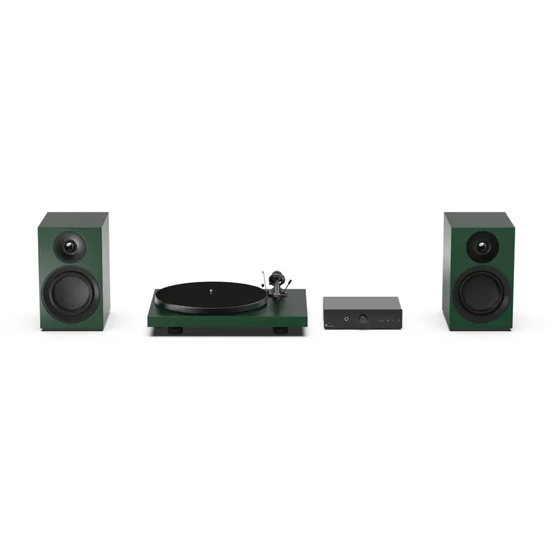 Pro-Ject Colourful Audio System E – Satin Fir Green Stereo Setup 1