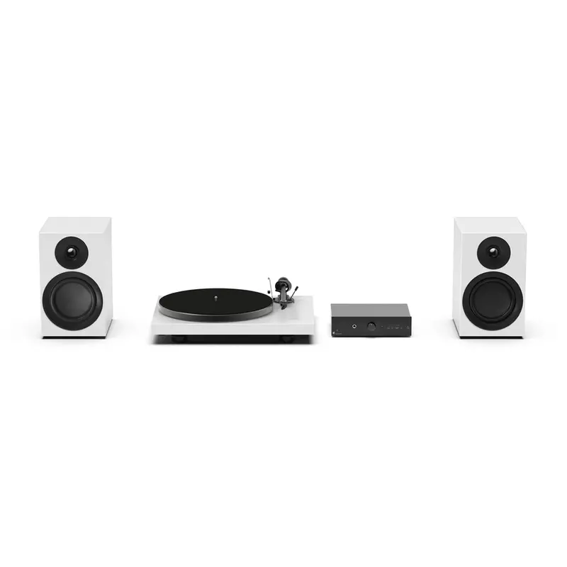 Pro-Ject Colourful Audio System E – Satin White Stereo Setup 1