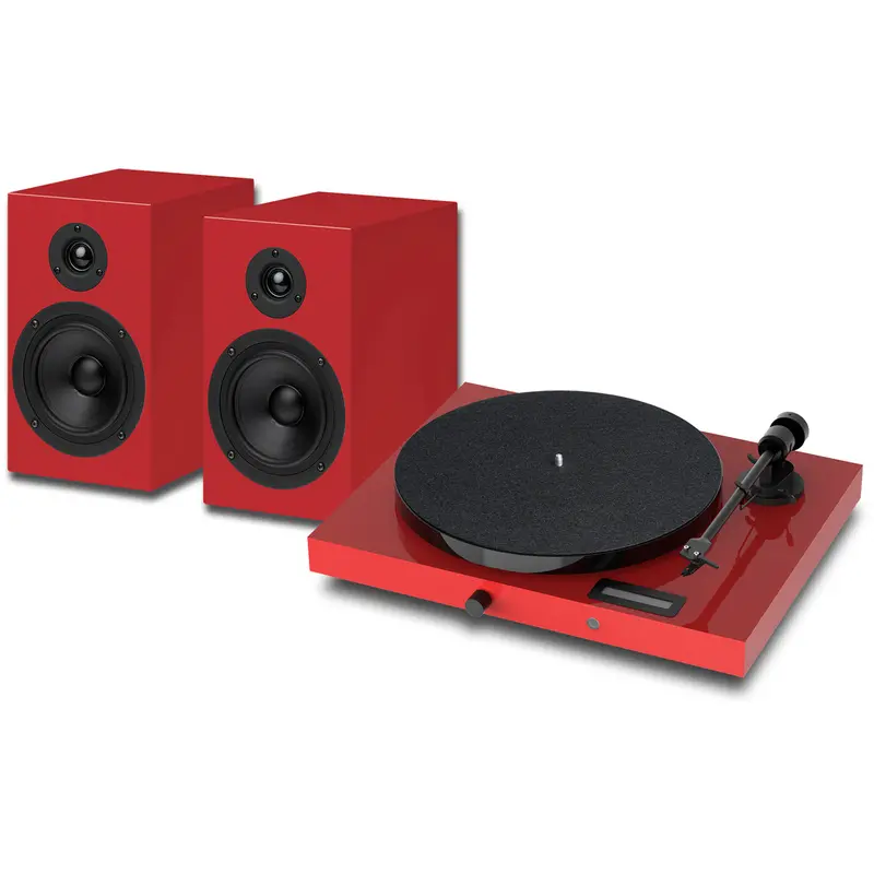 Pro-Ject Juke Box E1 All-In-One Turntable System – Red (With 5 Speakers) 1