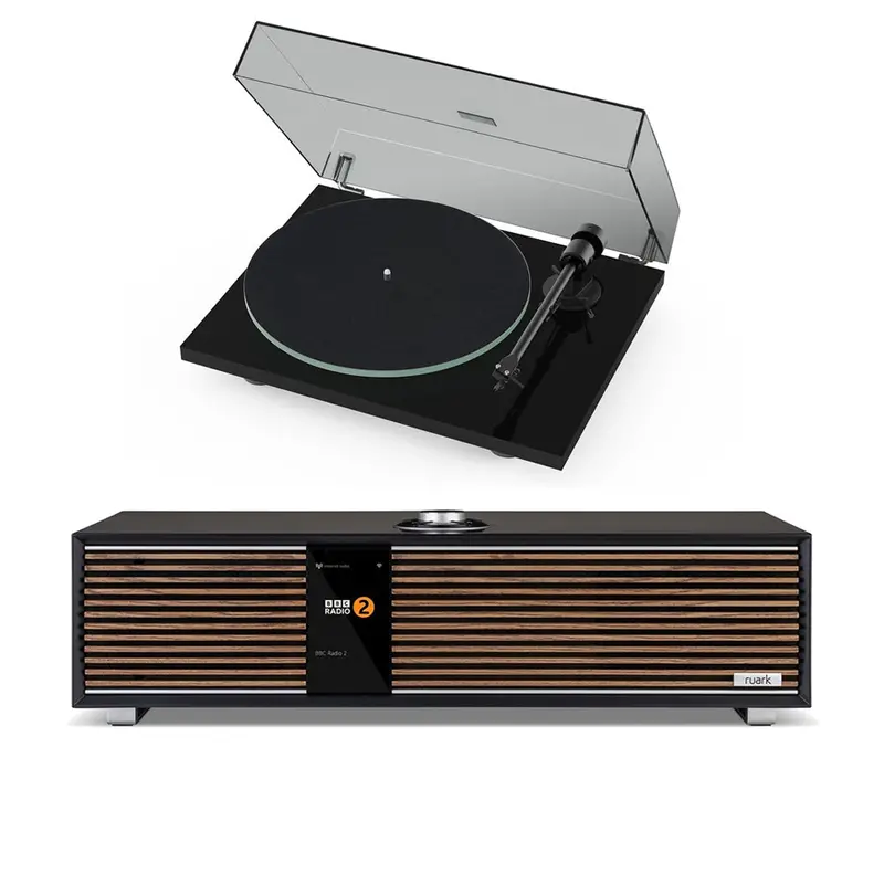 Pro-Ject T1 Evo Belt-Drive Turntable + Ruark R410 Wireless Music System – Black & Charcoal Bundle 1