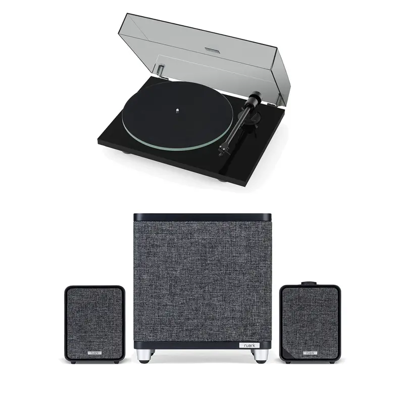 Pro-Ject T1 Evo Turntable Bundle With Ruark Mr1 Mk3 Speakers & Rs1 Subwoofer – Black 1