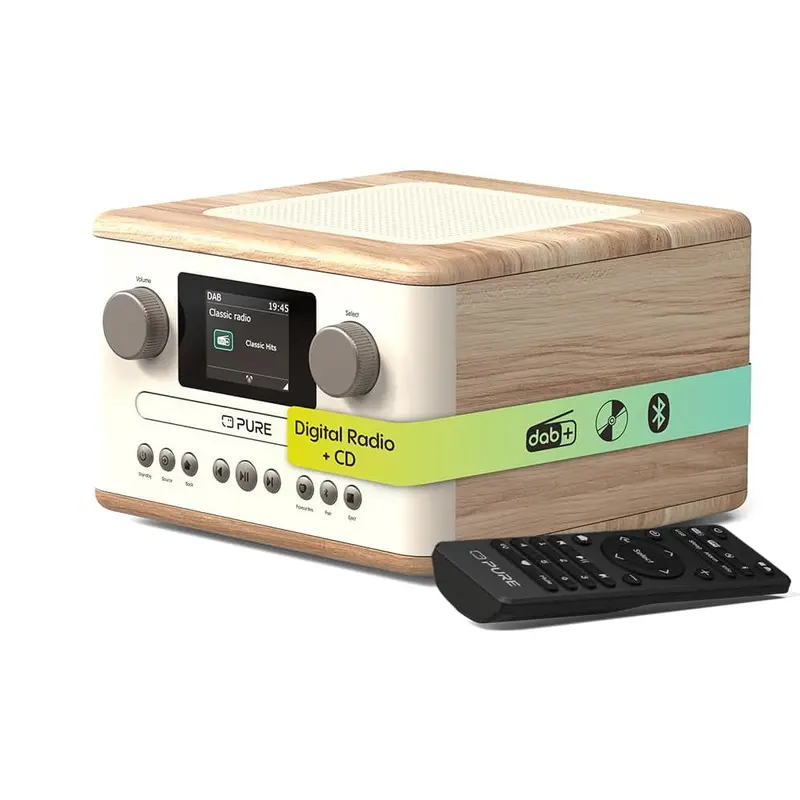 Pure Classic C-D4 Dab+ Fm Radio With Cd Player – Bluetooth, Cotton White Oak 1