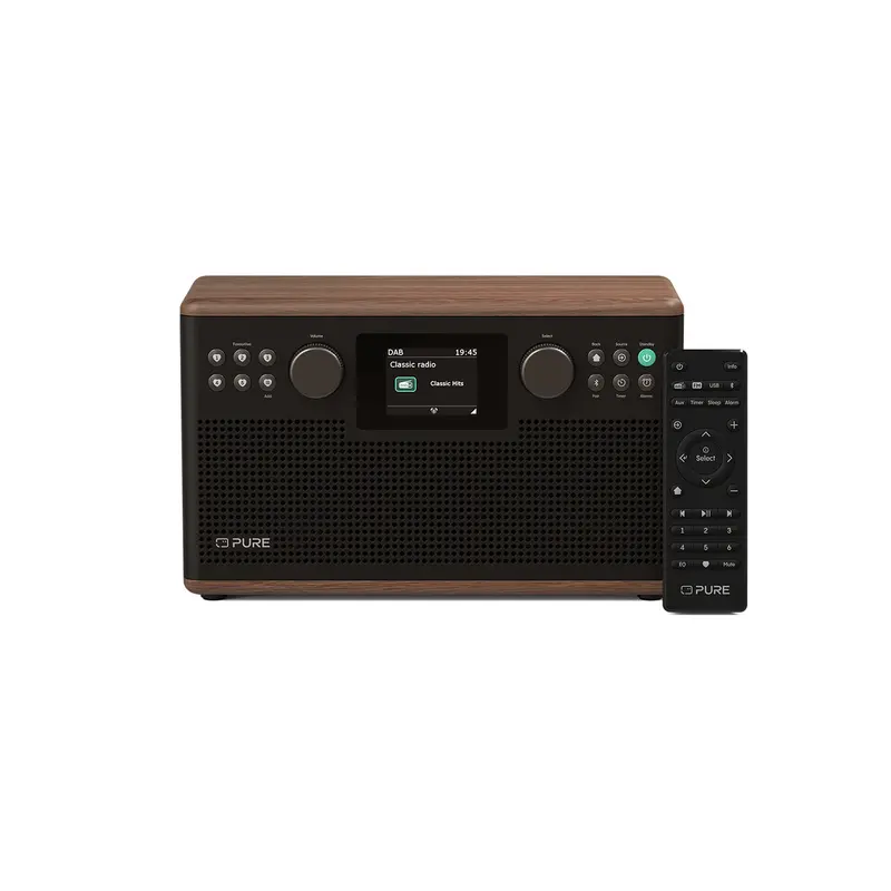 Pure Classic H6 Dab+ Fm Digital Radio – Bluetooth, Coffee Brown Walnut Finish 1