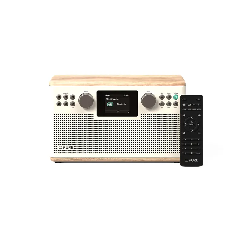 Pure Classic H6 Dab+ Fm Digital Radio – Bluetooth, Cotton White Oak Finish 1
